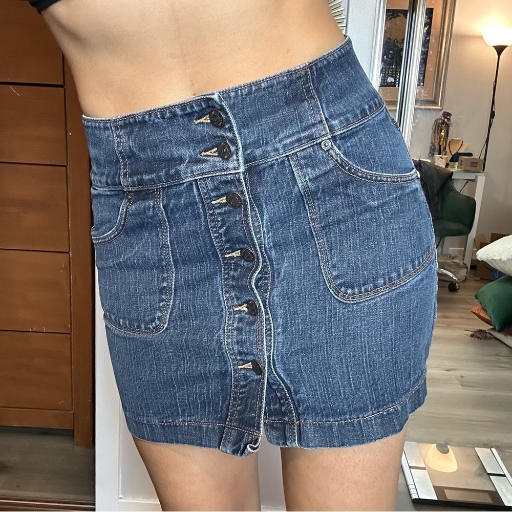 Bullhead Denim Button Up Skirt